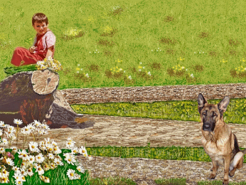 Le chien et l'enfant.